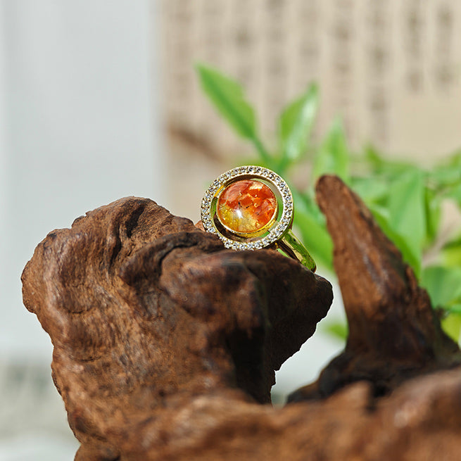 Red Prosperous Big Round Bean Ring