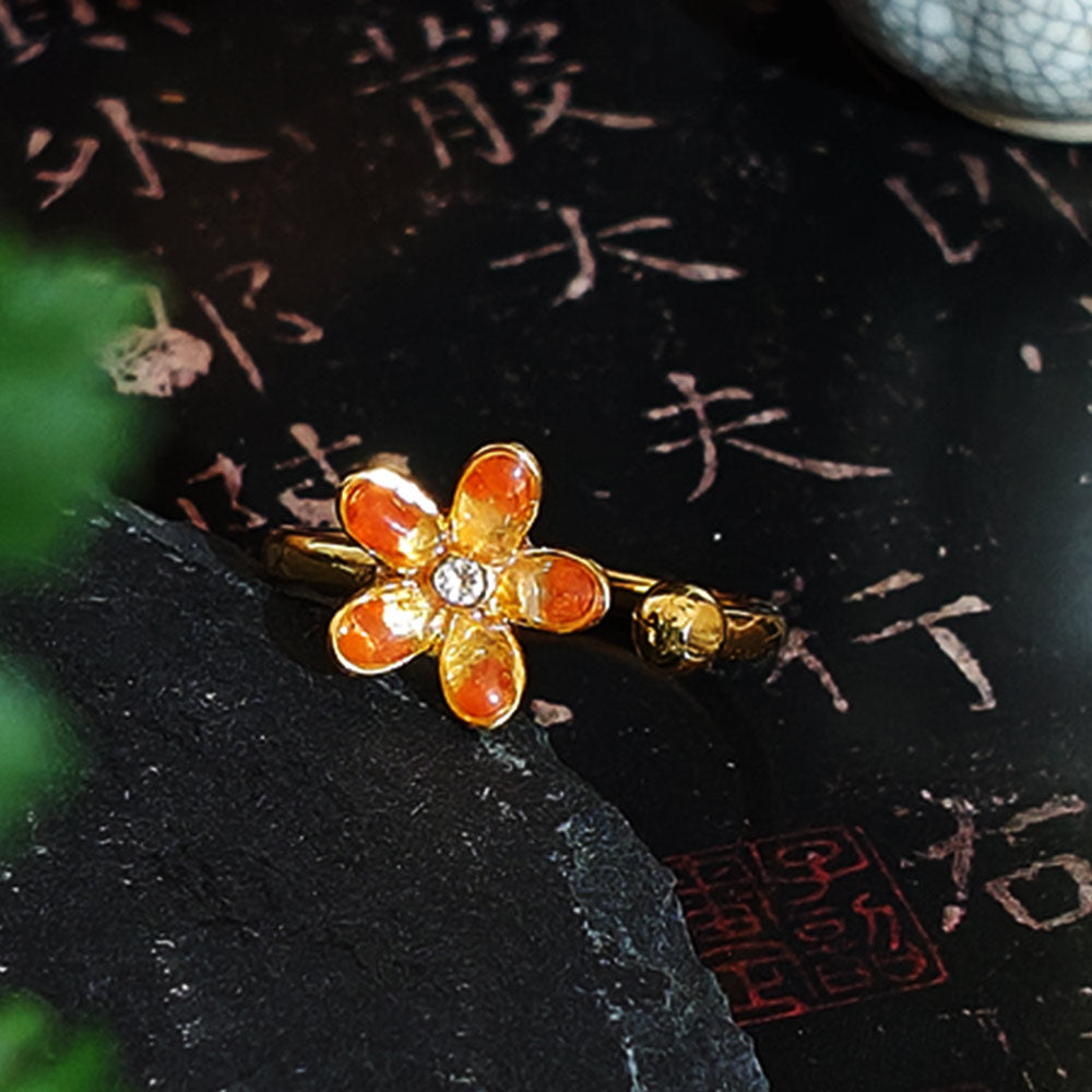 Red Prosperity Daisy Ring