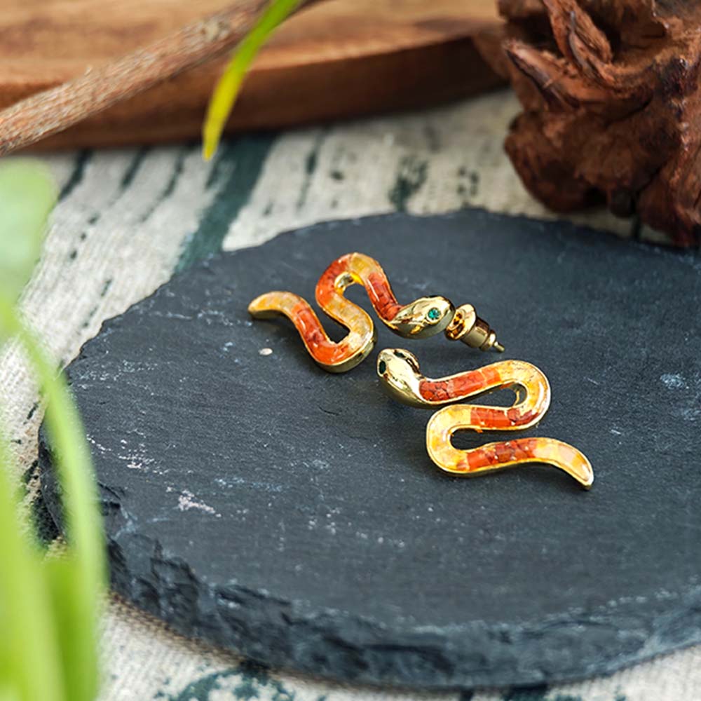 Snake Stud Earrings – Red & Prosperous Series