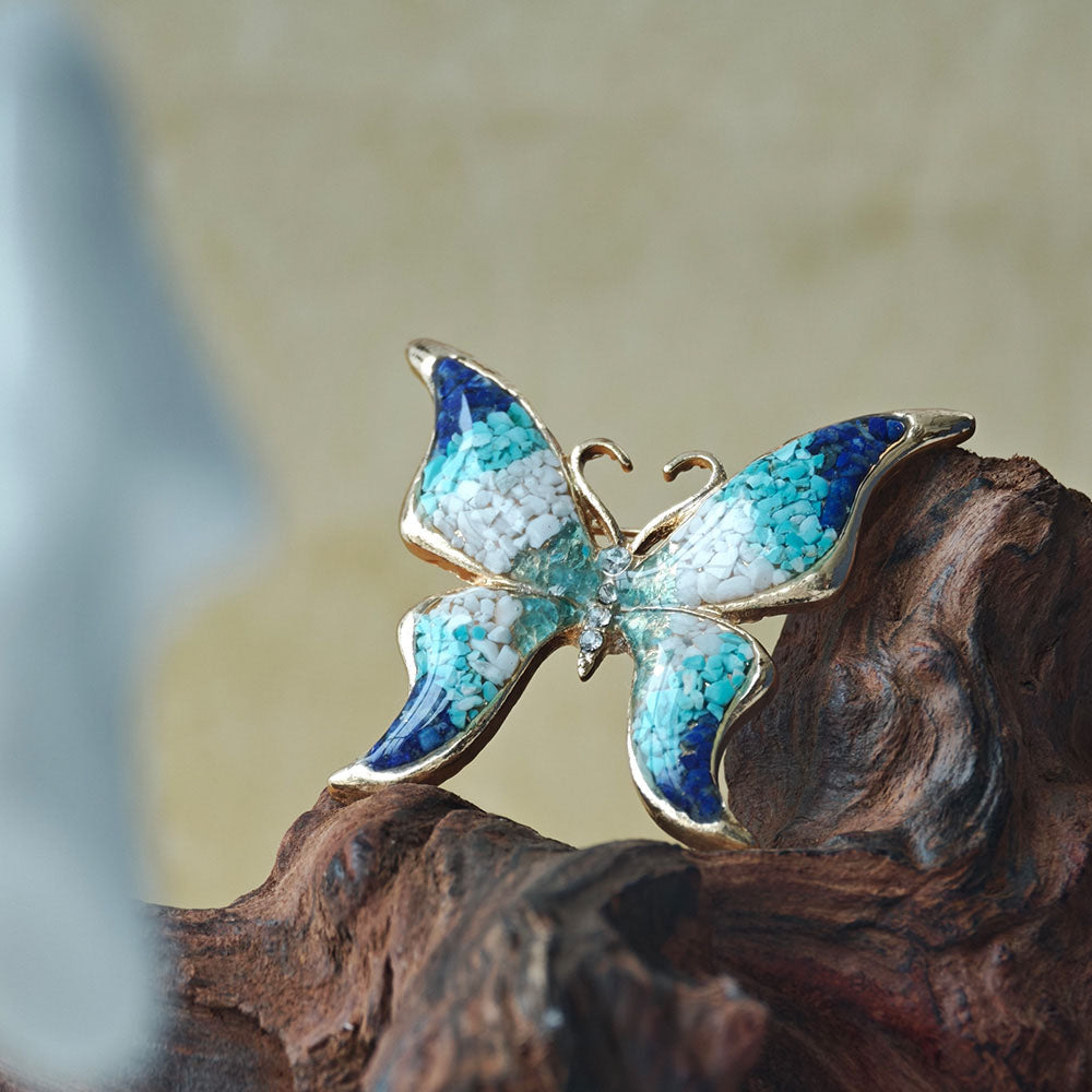 Blue & White Butterfly Brooch