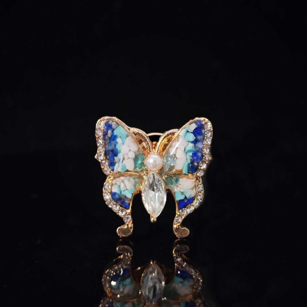 Blue & White Butterfly Brooch