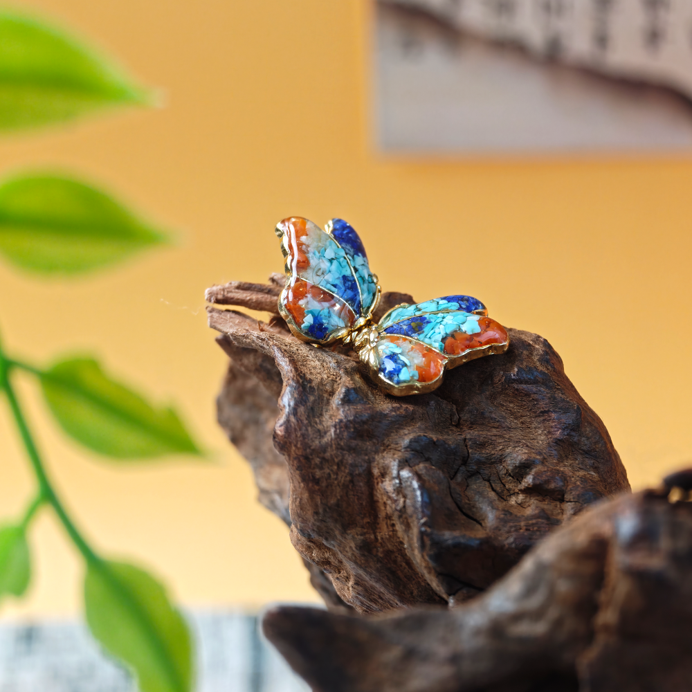 Butterfly Wing Stud Earrings - Dunhuang Series
