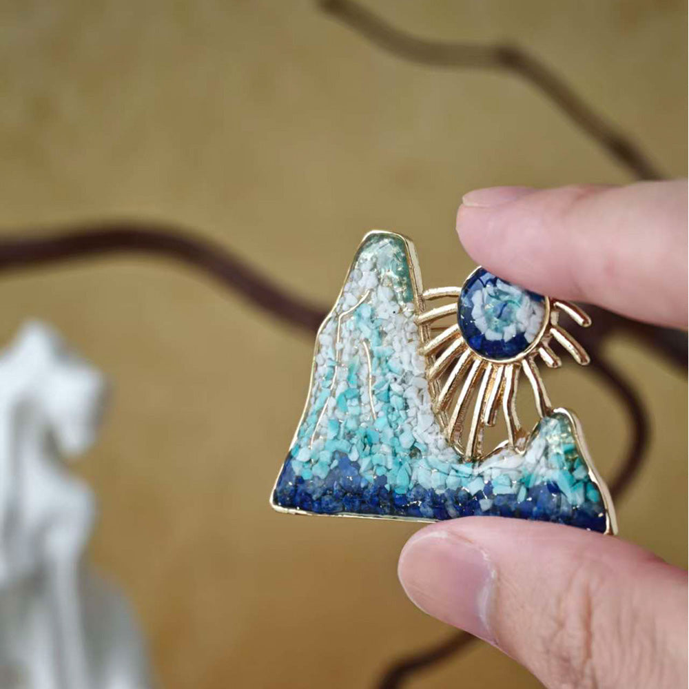 Dunhuang-Colored Rising Sun East Brooch