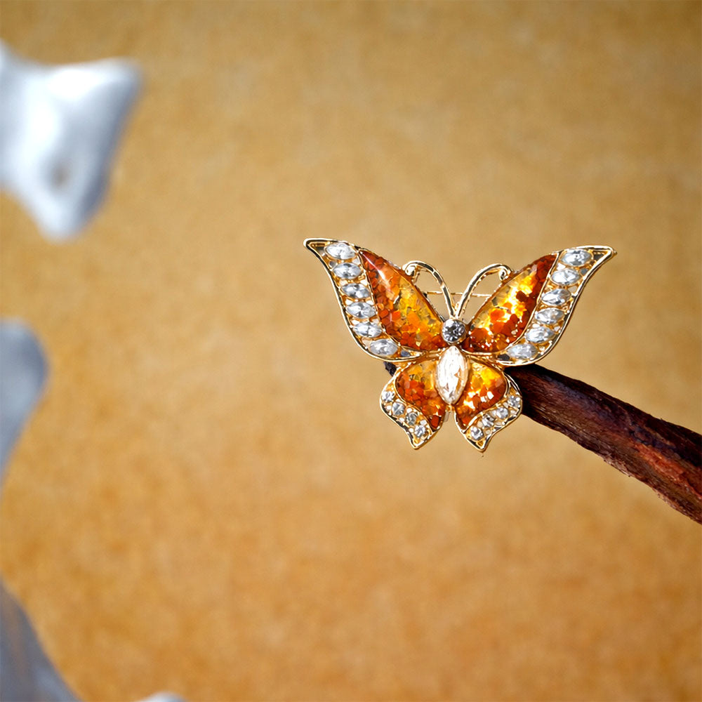 Exquisite Red  Flying Butterfly Brooch