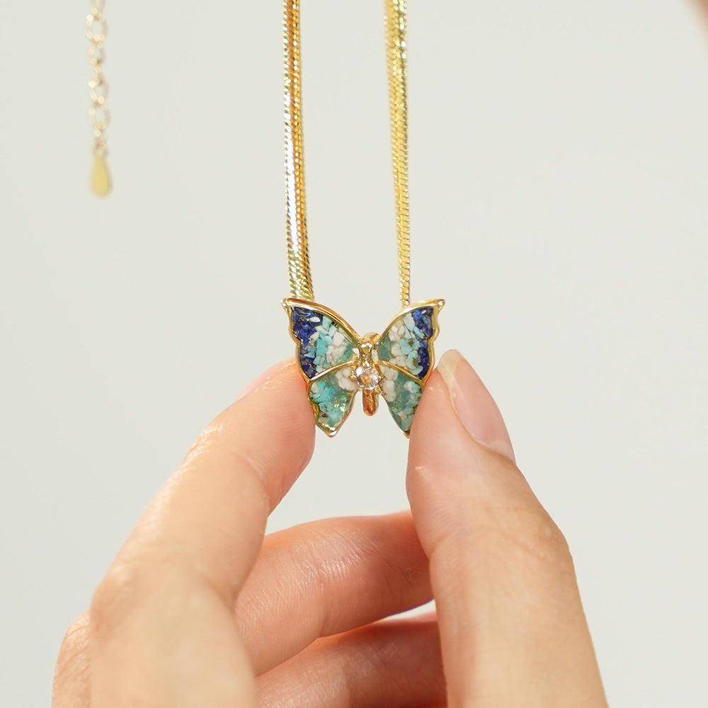 Butterfly Necklace – Blue & White Style