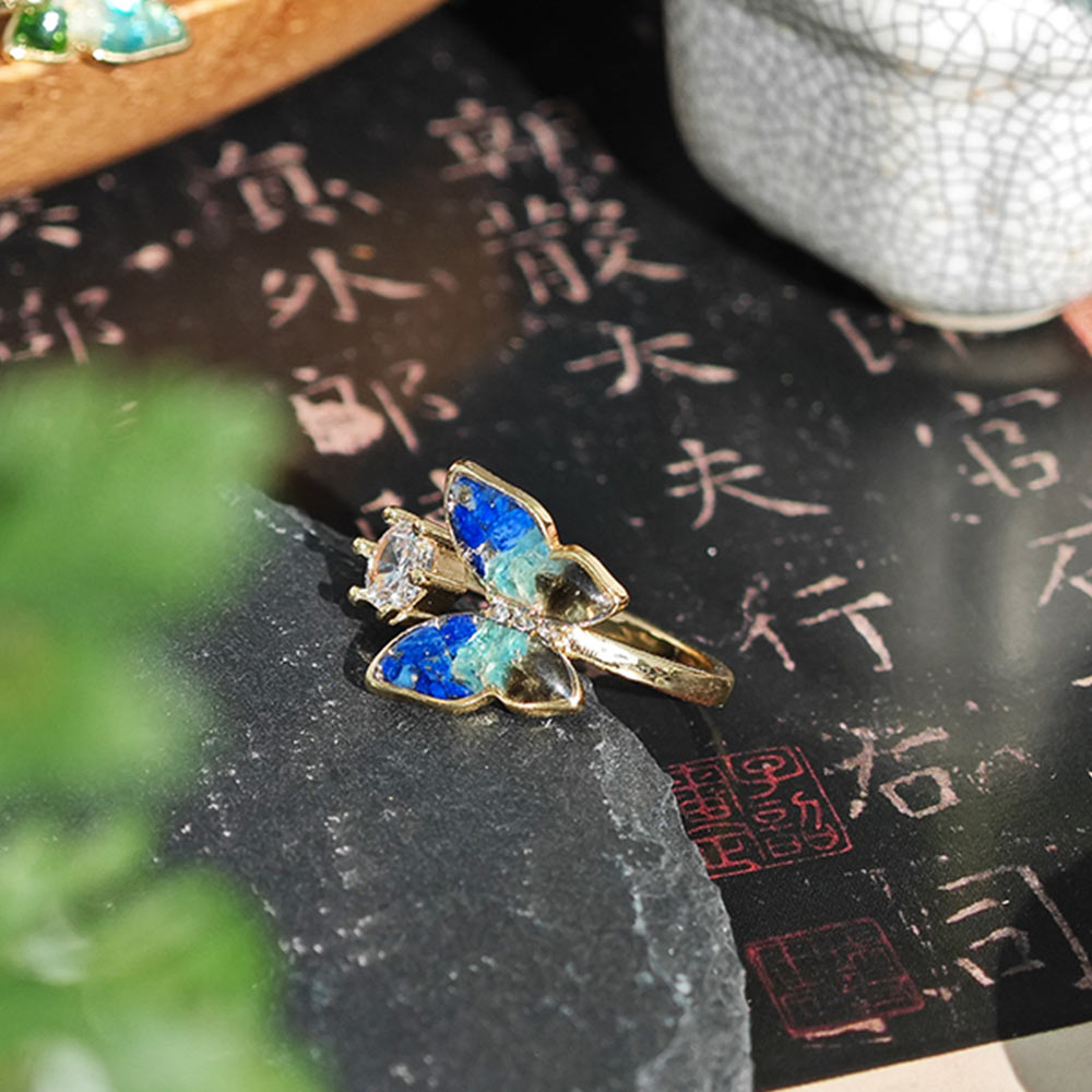 Royal Blue Gradient Butterfly Ring
