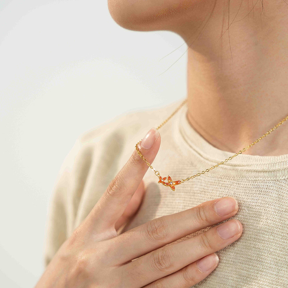Necklace – Osmanthus Flower, Red