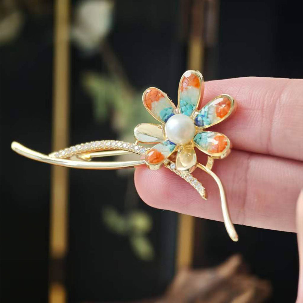 Dunhuang Style Daisy Flower Brooch