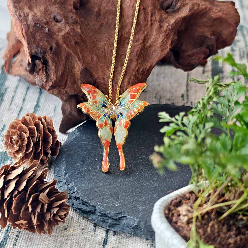 Large Butterfly Necklace – Dunhuang Red