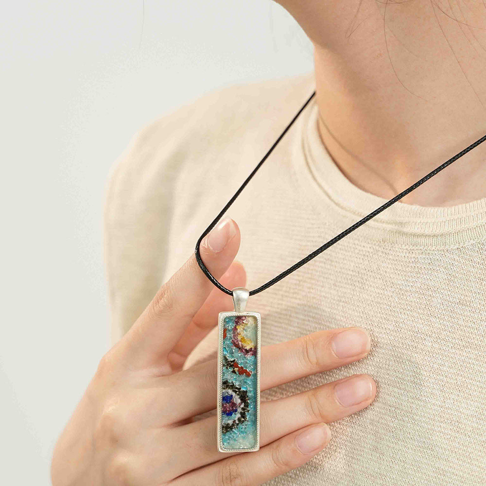Necklace – Rectangular, Blue & Purple Dunhuang