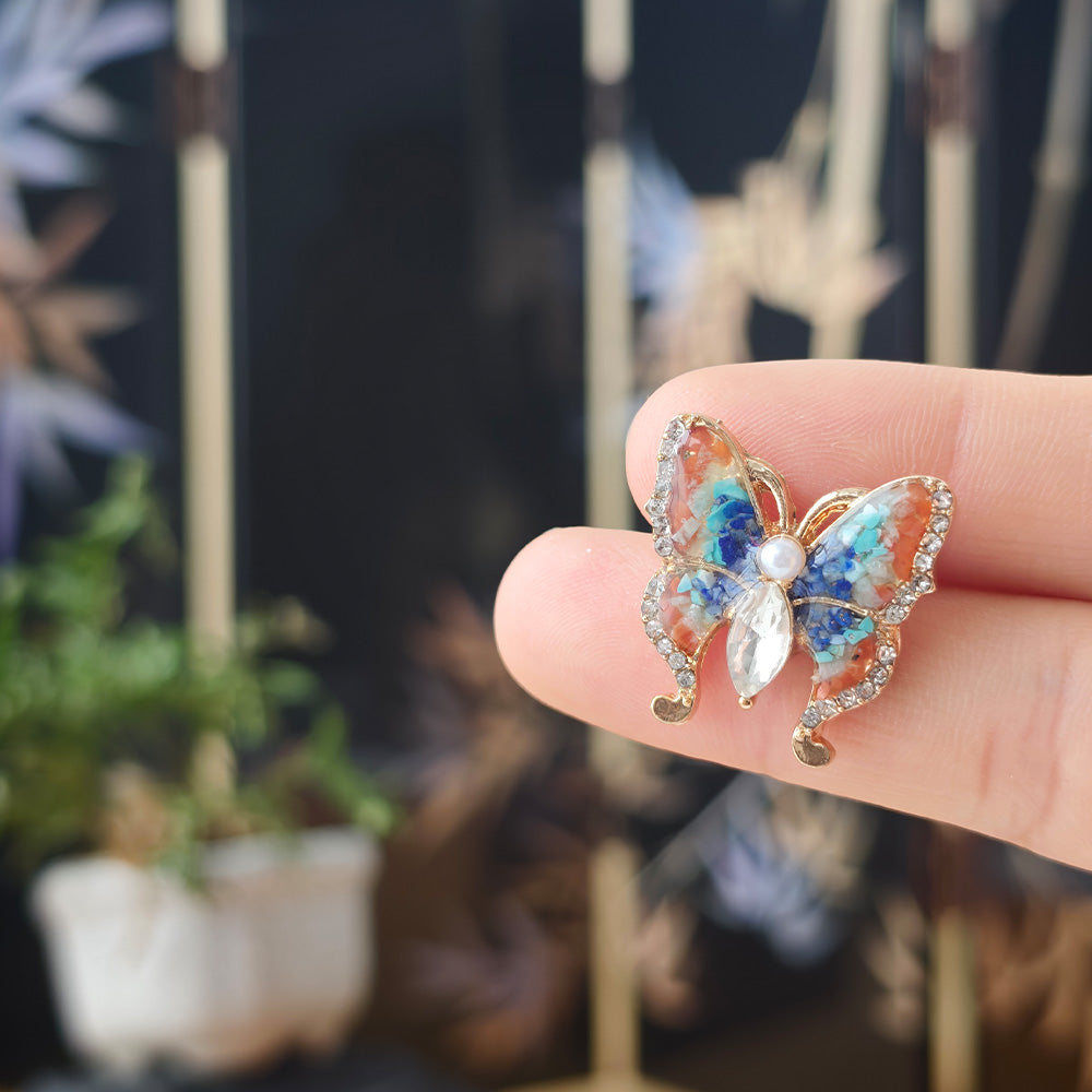 Dunhuang Color Pearl Butterfly Brooch