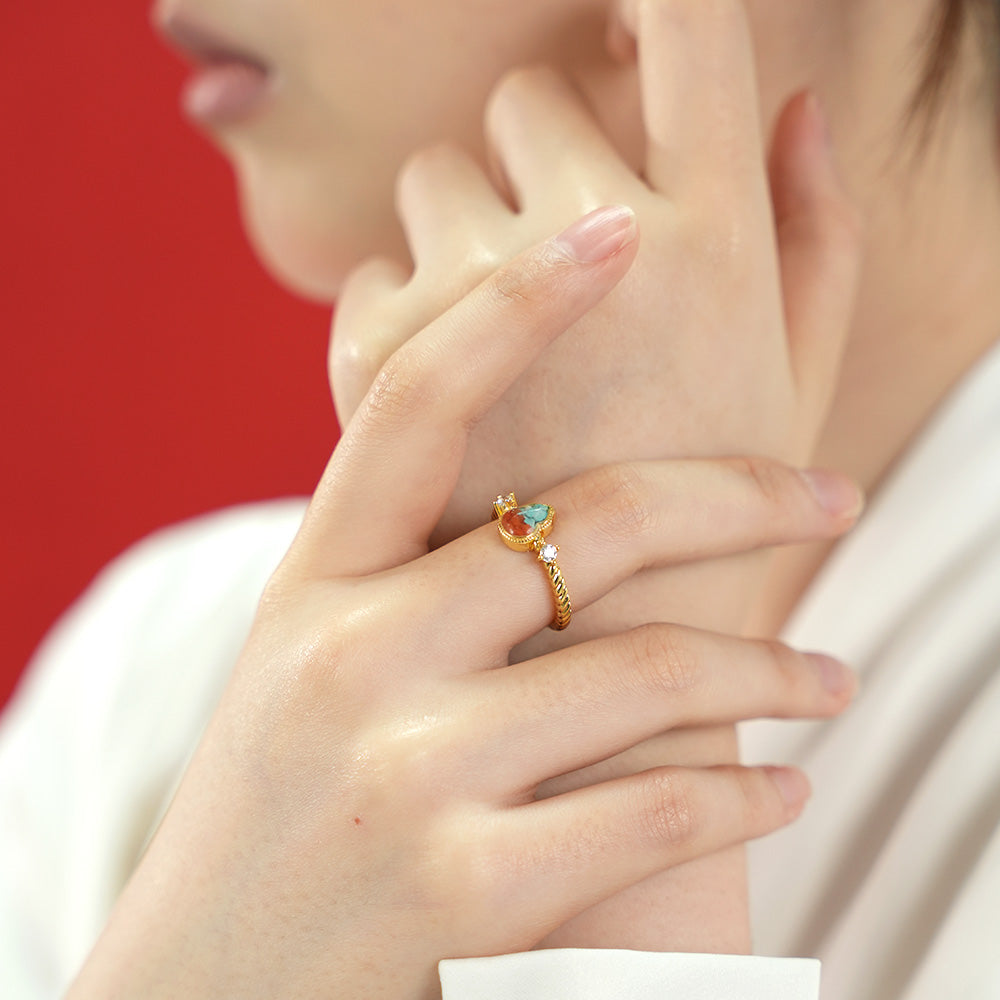 Dunhuang-Colored Gourd Ring