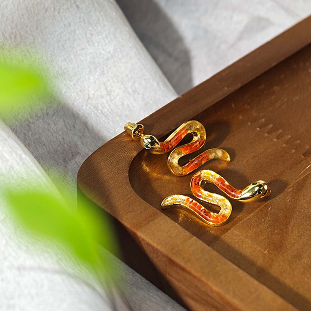 Snake Stud Earrings – Red & Prosperous Series