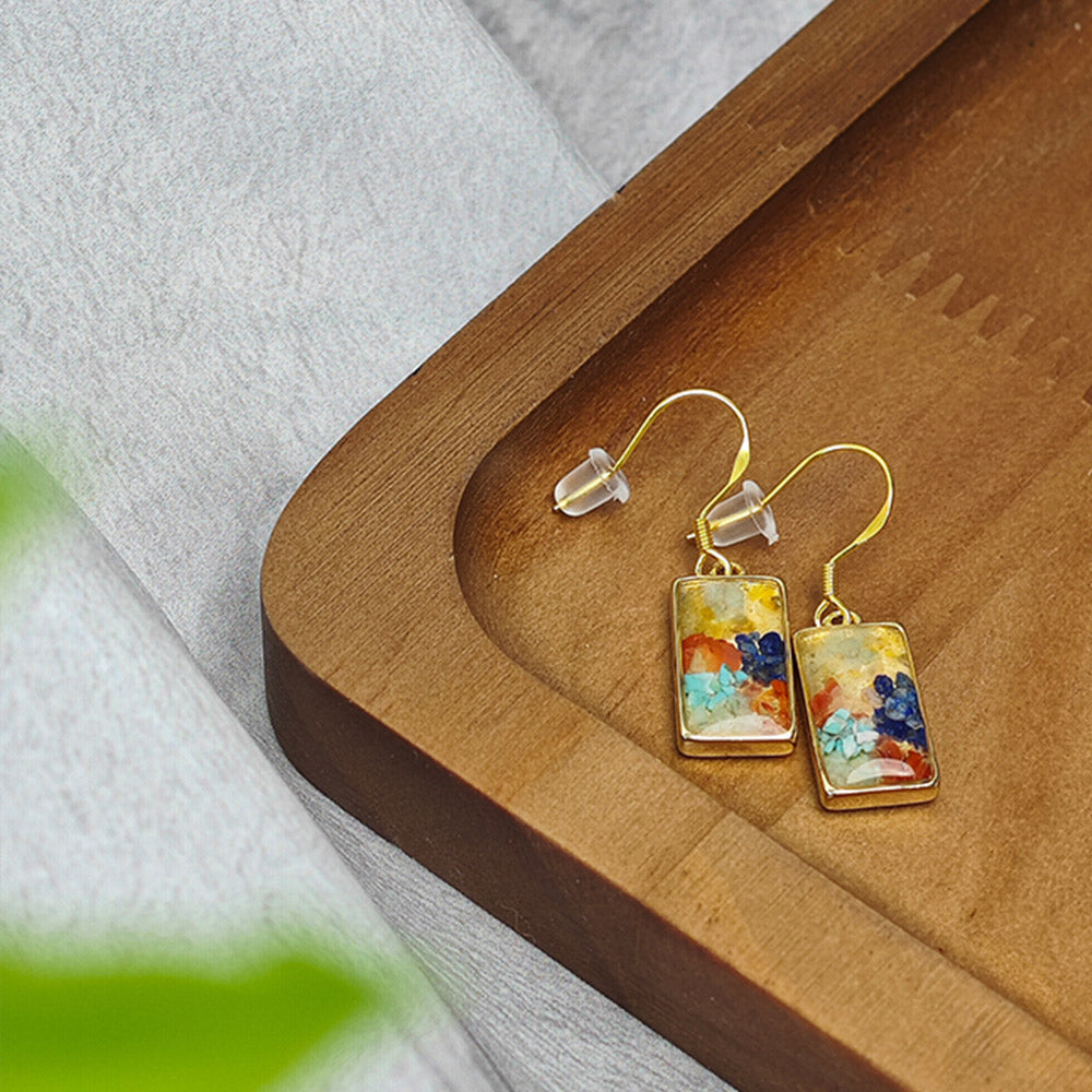 Rectangular Hook Earrings – Dunhuang Color Series