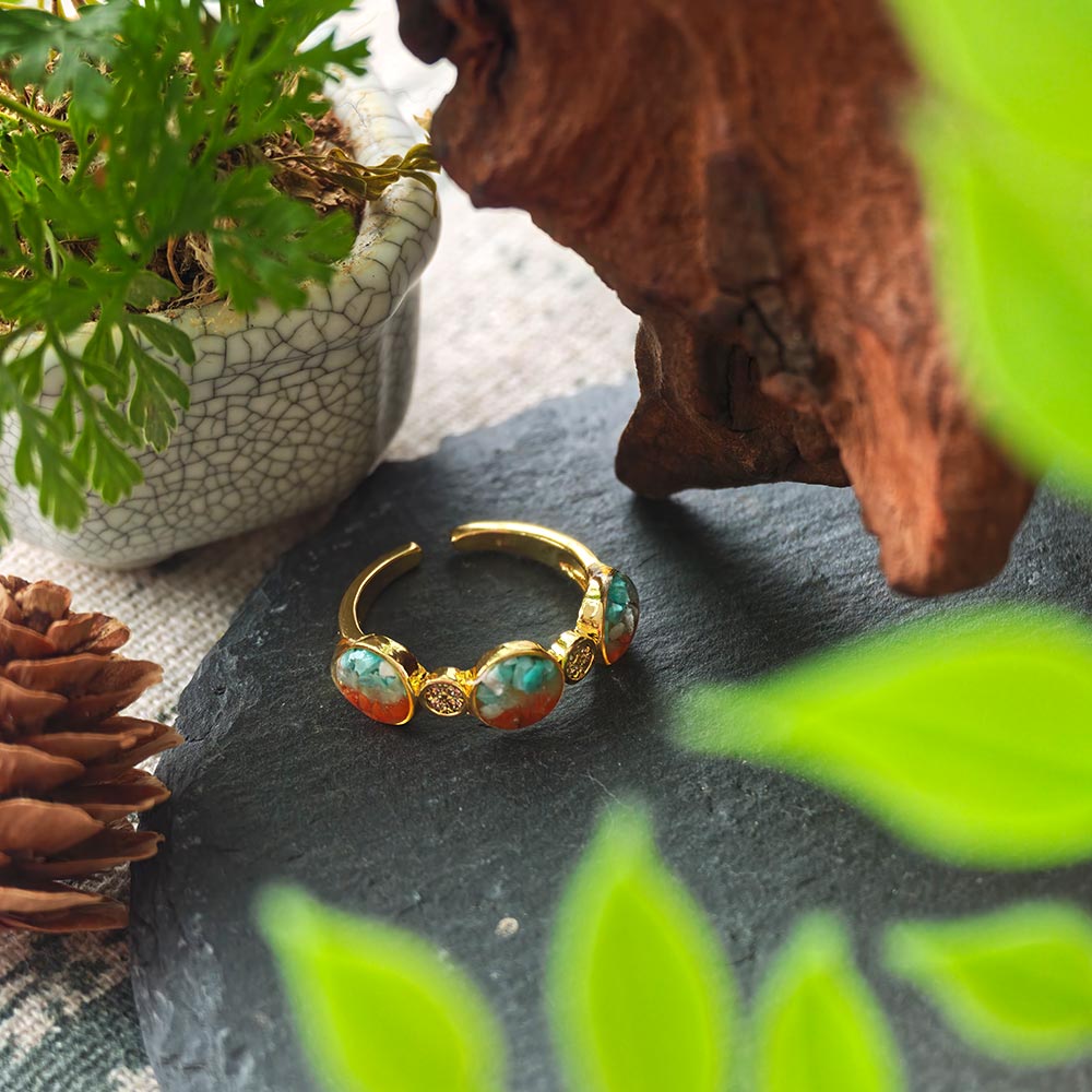 Round Bead Ring – B Style, Dunhuang Red Series