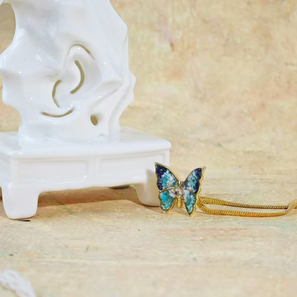 Butterfly Necklace – Blue & White Style