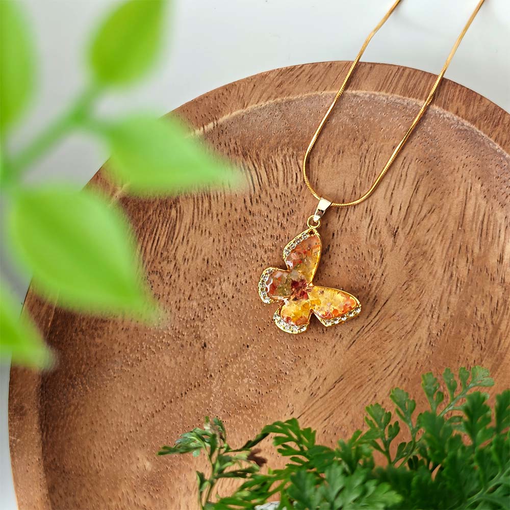Butterfly Necklace – Prosperous Red 15MM with Crystals