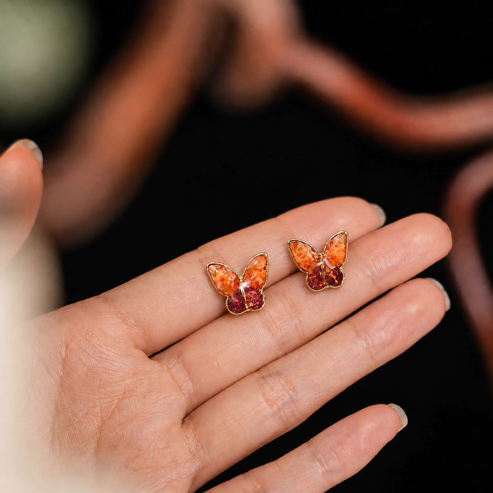 Butterfly Earrings Red Prosperity Series
