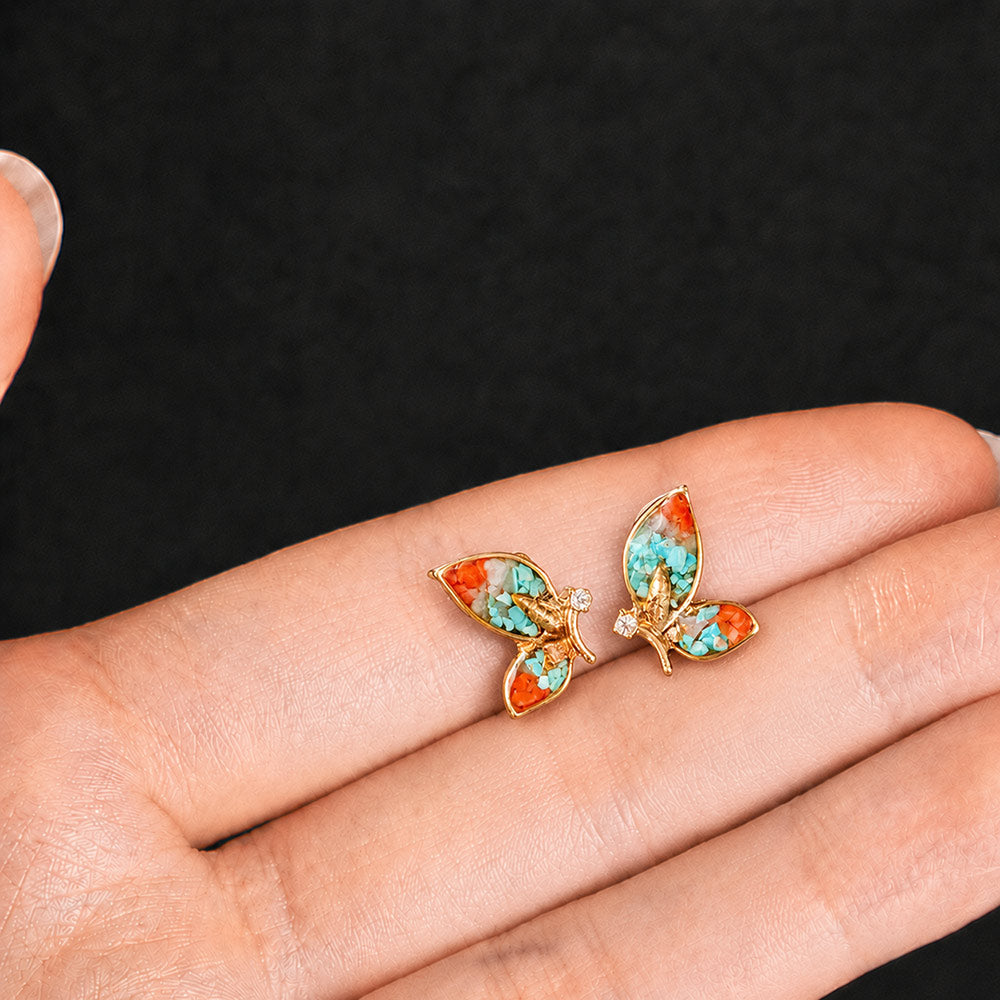 Butterfly Wing Stud Earrings – Dunhuang Color