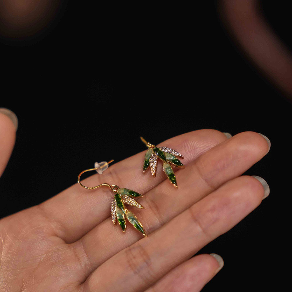 Bamboo Leaf Earhooks