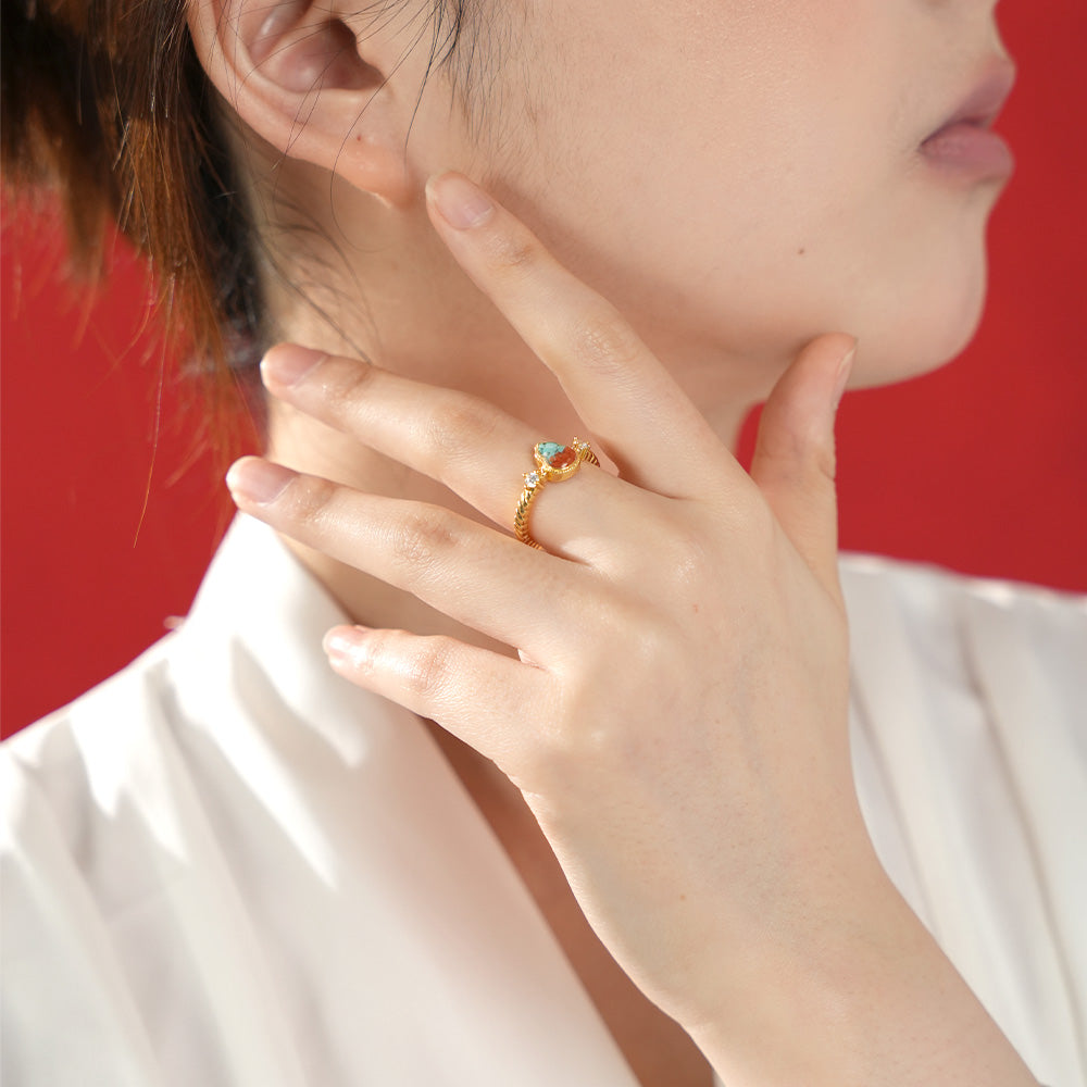 Dunhuang-Colored Gourd Ring