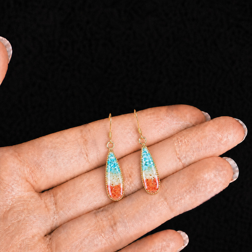 Ear Studs, Dunhuang Red Southern Red Agate Drop Style