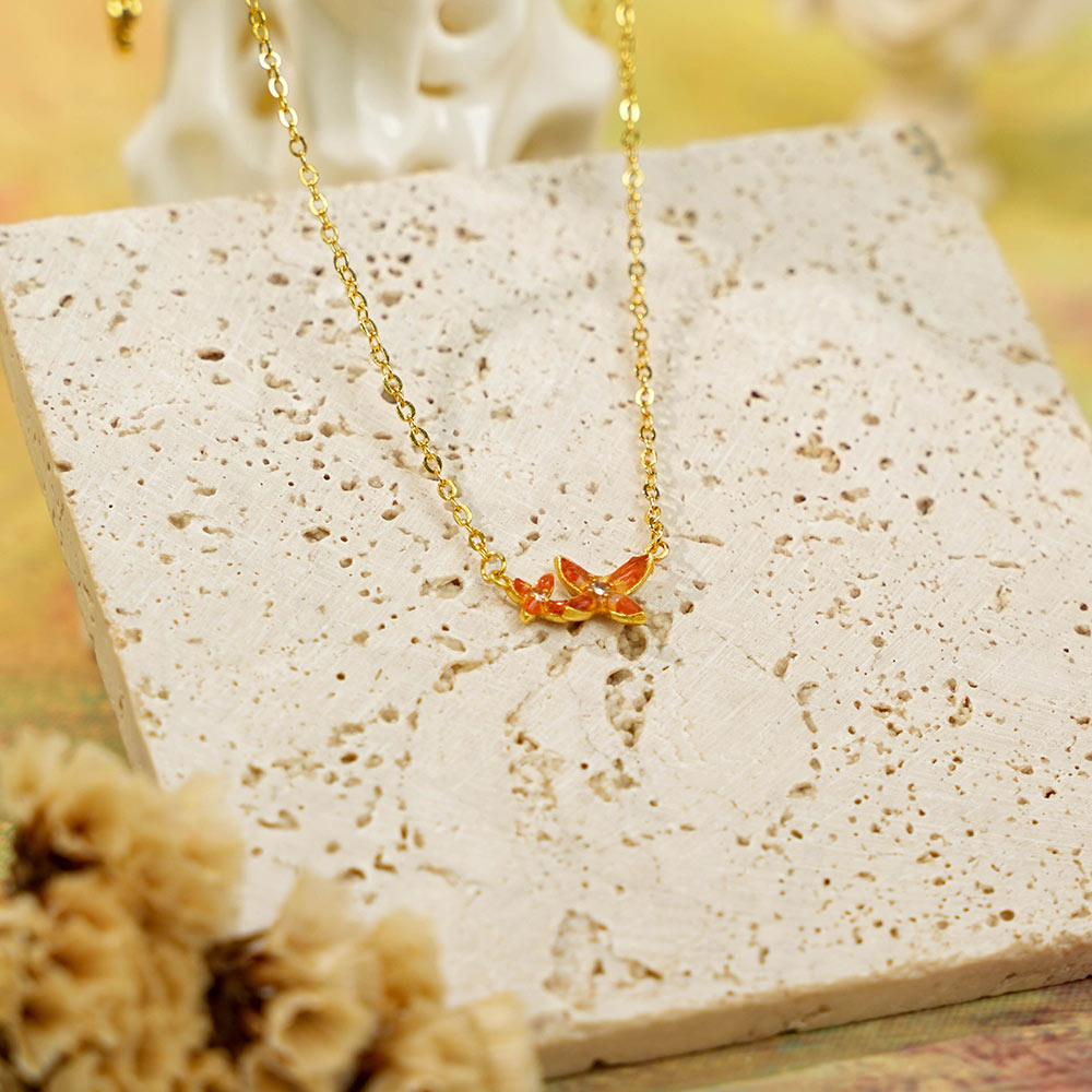 Necklace – Osmanthus Flower, Red
