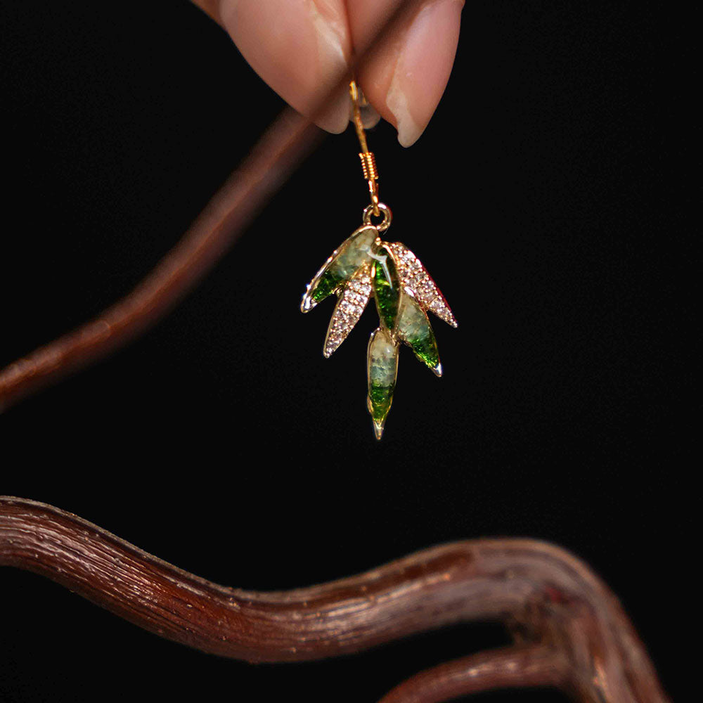 Bamboo Leaf Earhooks