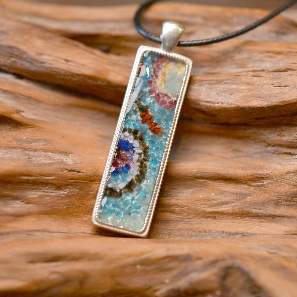 Necklace – Rectangular, Blue & Purple Dunhuang