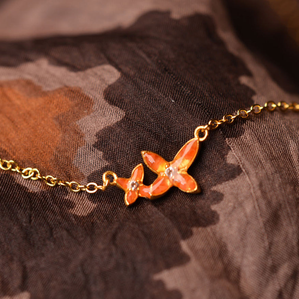Necklace – Osmanthus Flower, Red