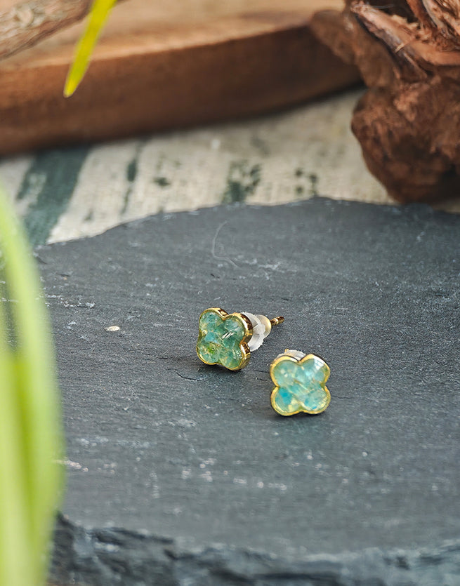 Earrings – Clover, Royal Blue