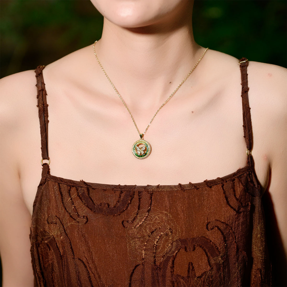 Openwork Butterfly Necklace – Blue & White Series