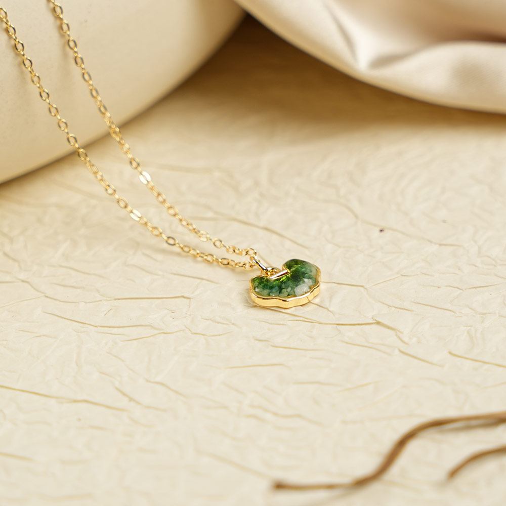Emerald Green Longevity Lock Necklace