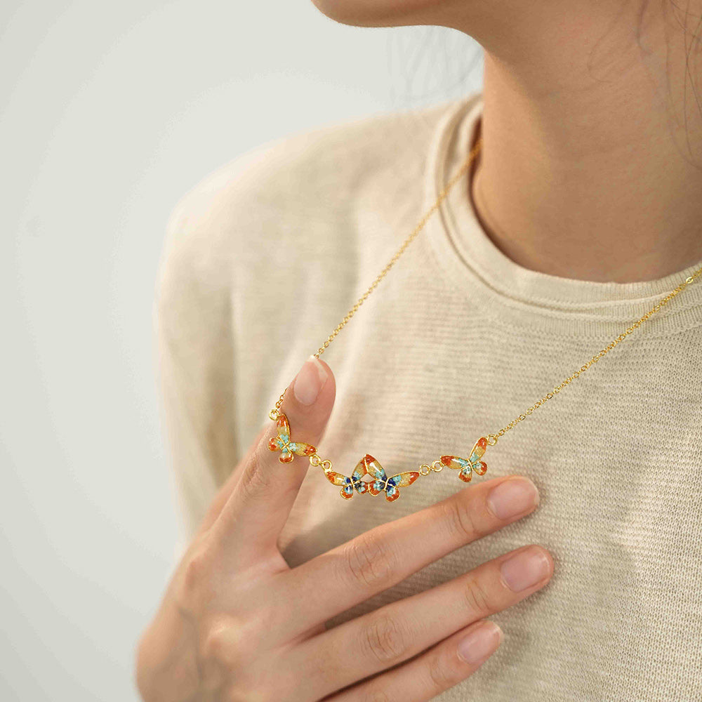 Butterfly Romance Butterfly Stud Earrings + Necklace Set