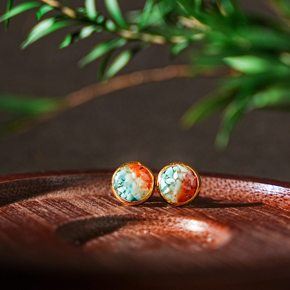 Earrings, Dunhuang Series Mini Round Bean