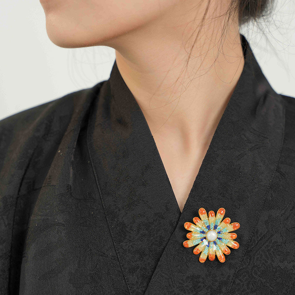 Sunlit Blossom Brooch + Baoxiang Flower Ring Set