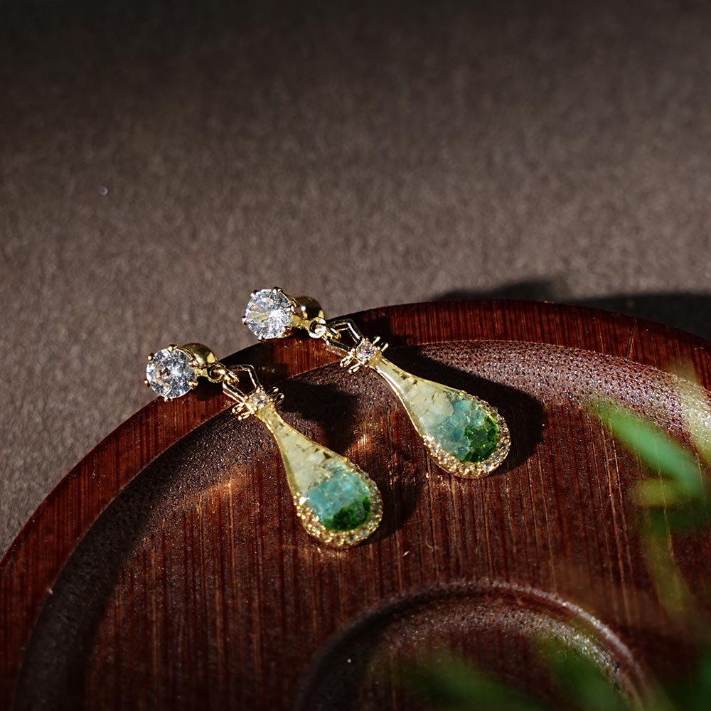 Earrings – Pipa, Jade Green Series