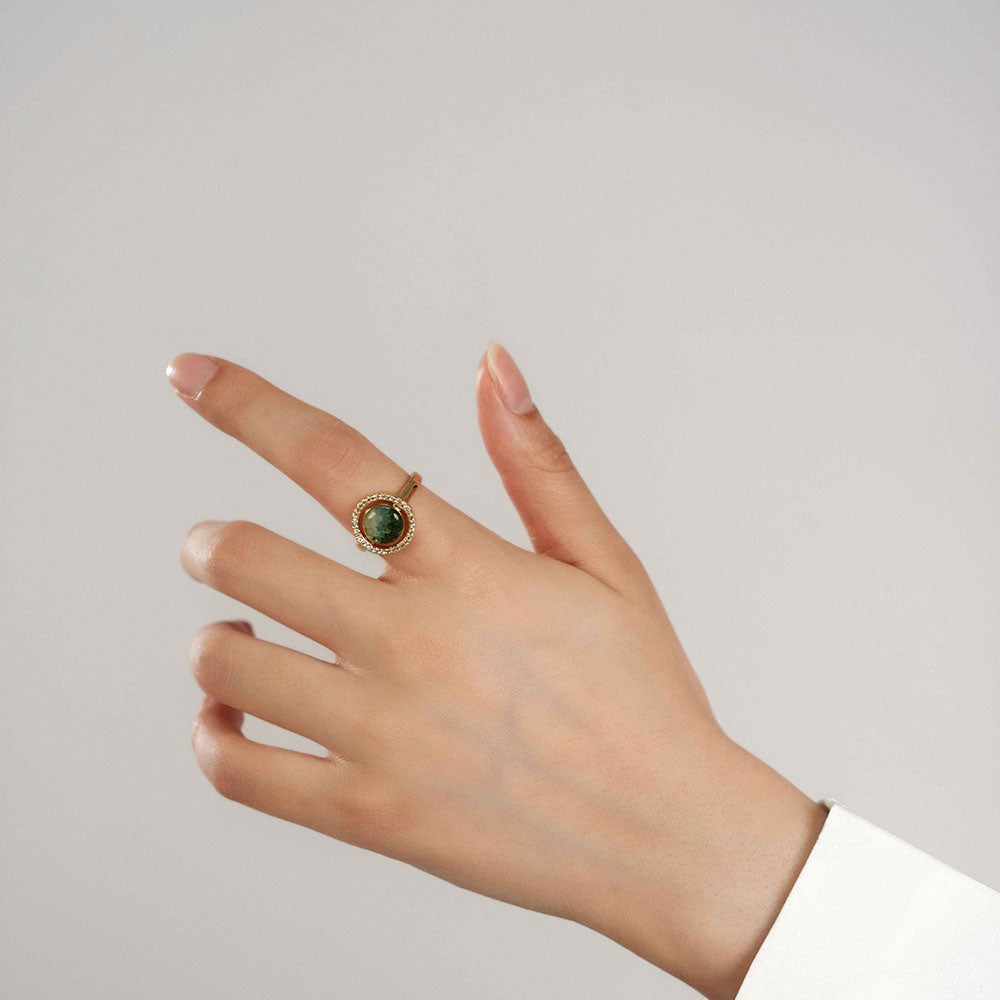 Jadeite Green Big Round Bean Ring