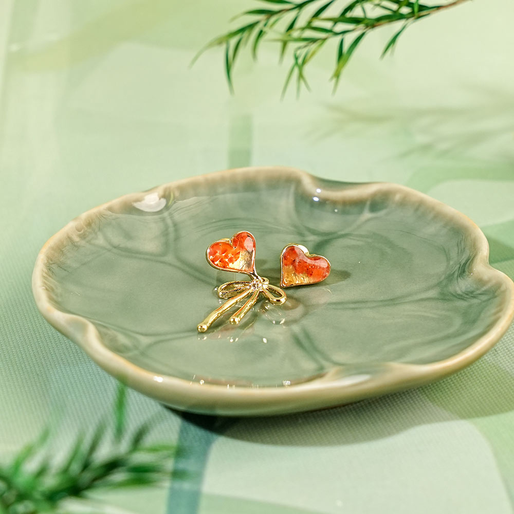 Stud Earrings – Prosperous Red Asymmetrical Heart