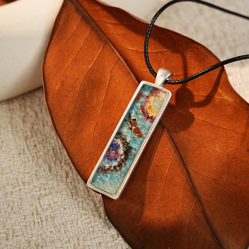 Necklace – Rectangular, Blue & Purple Dunhuang