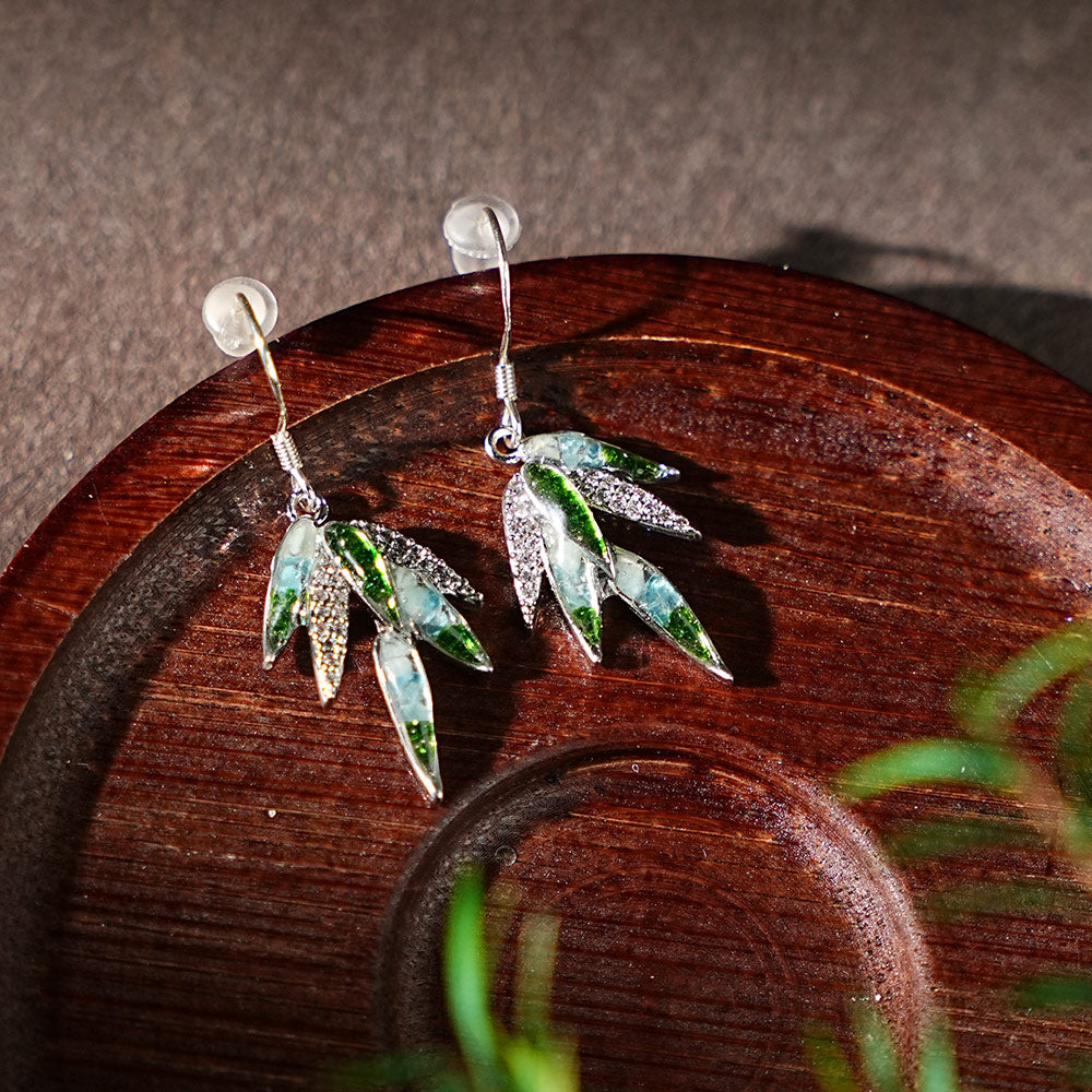 Bamboo Leaf Earhooks