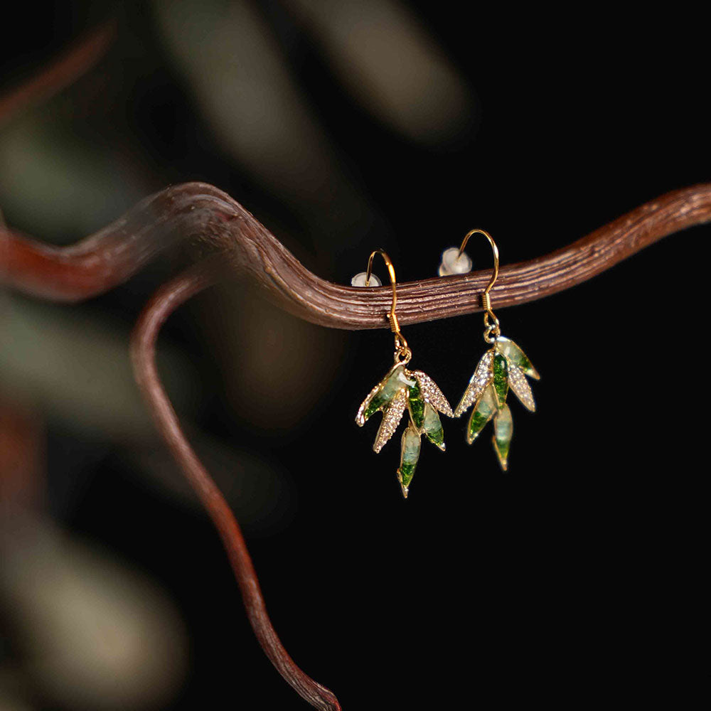 Bamboo Leaf Earhooks