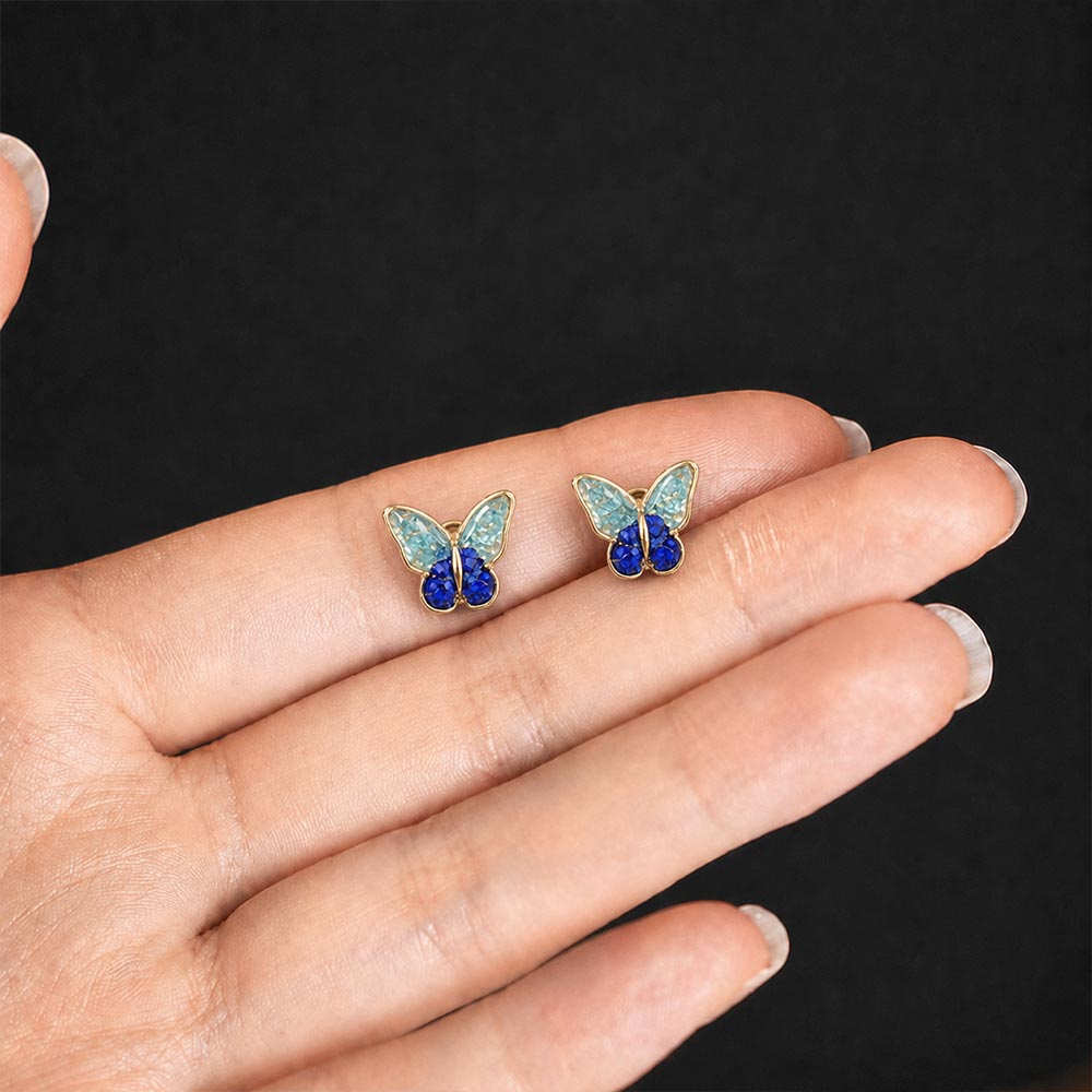 Earrings – Lapis Small Butterfly
