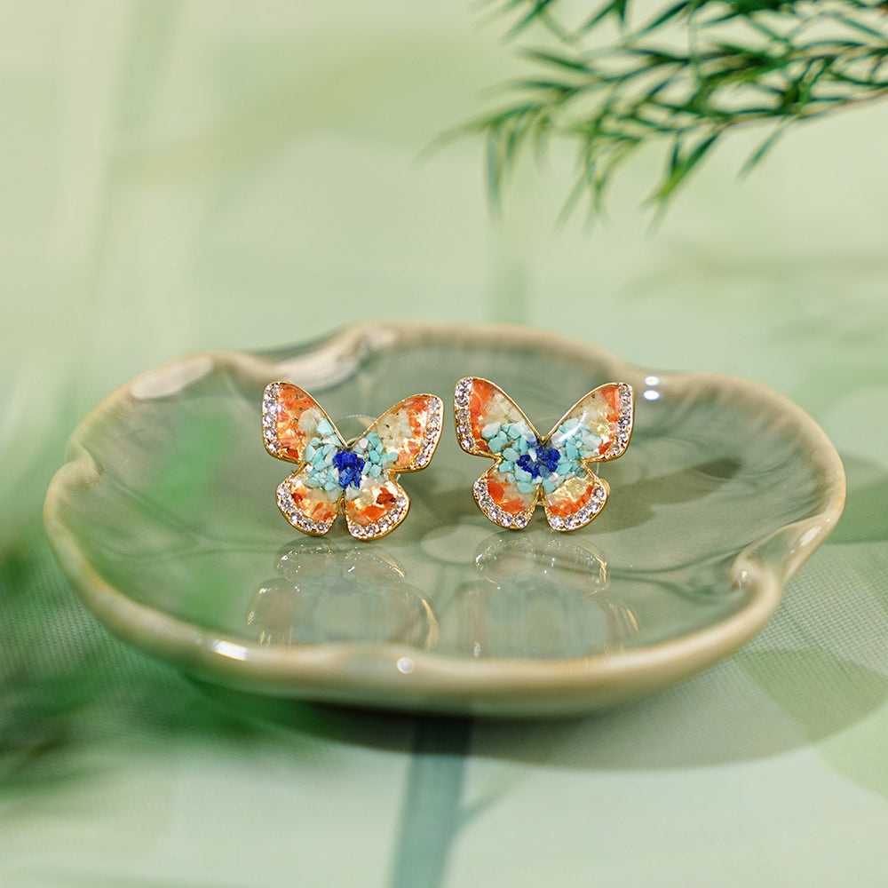 Butterfly Romance Butterfly Stud Earrings + Necklace Set