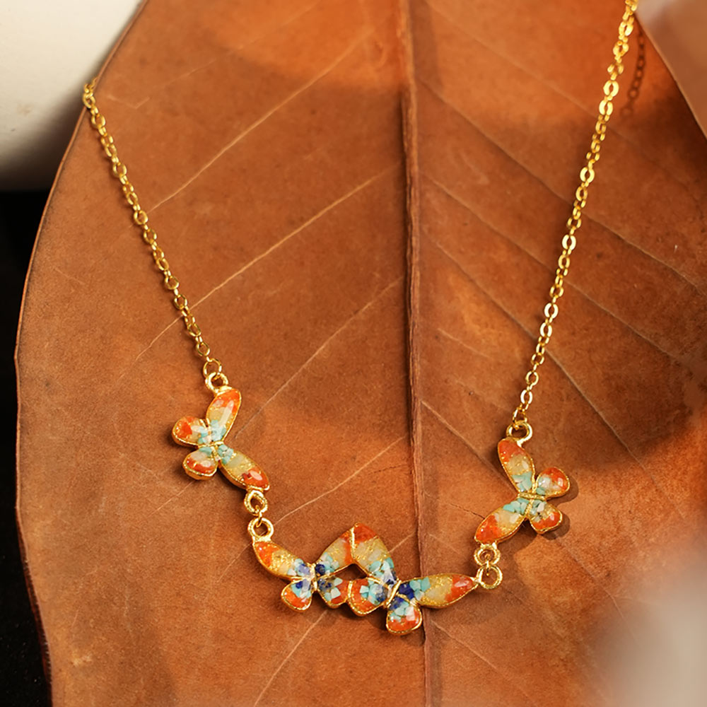 Butterfly Whispers Butterfly Necklace + Teardrop Stud Earrings Set