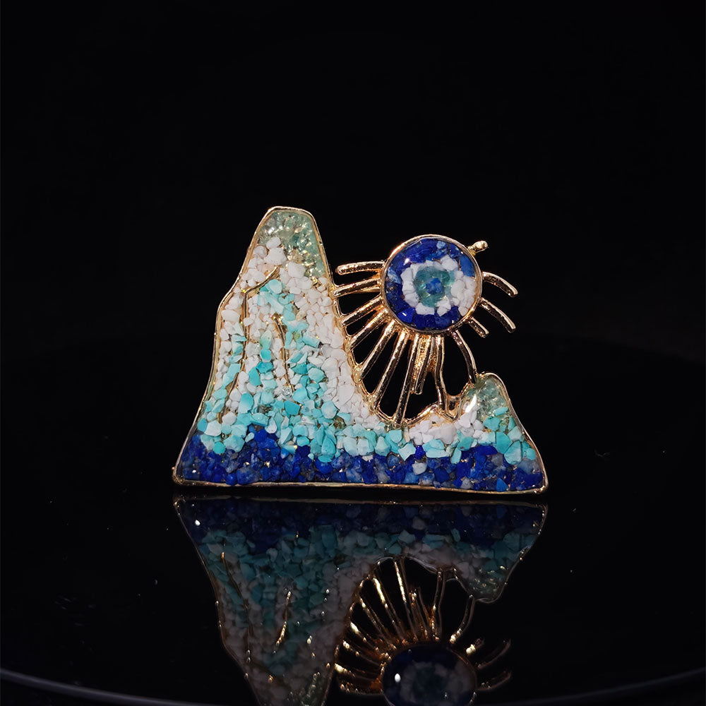 Dunhuang-Colored Rising Sun East Brooch