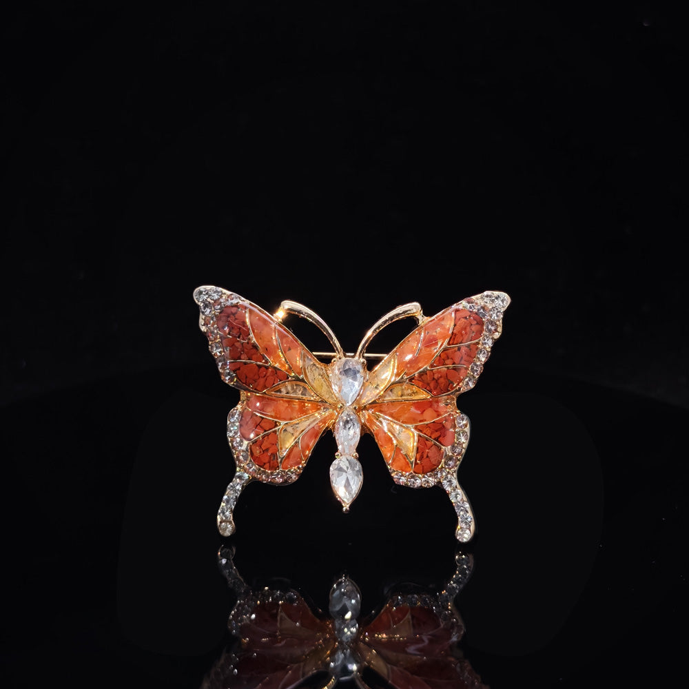 Exquisite Red Butterfly Brooch