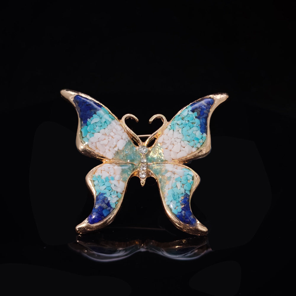 Blue & White Butterfly Brooch