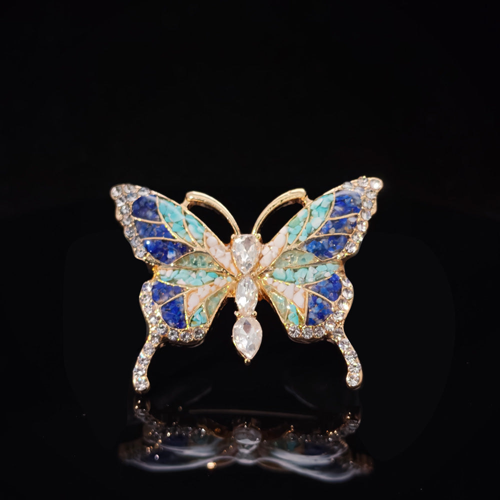Blue & White Butterfly Brooch
