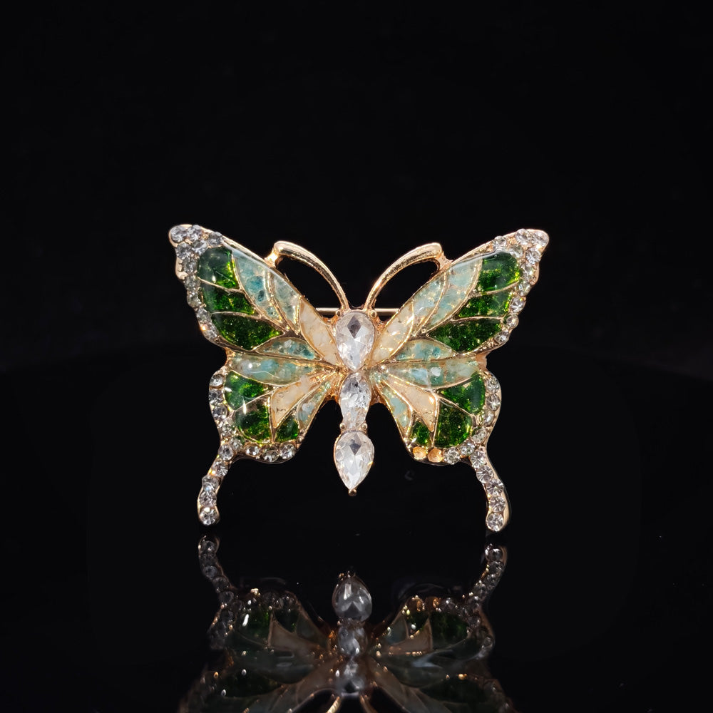 Jade Green Butterfly Brooch